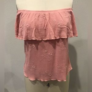 DISCREET Pink Off-Shoulder Top size Small